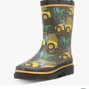 Kids Tractor Print Rain Boots